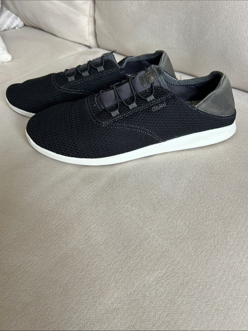 Olukai Mens Shoes Alapa Li Walking ,Casual, Slip on, gym‎ black and gray Size 12